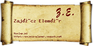 Zajácz Elemér névjegykártya